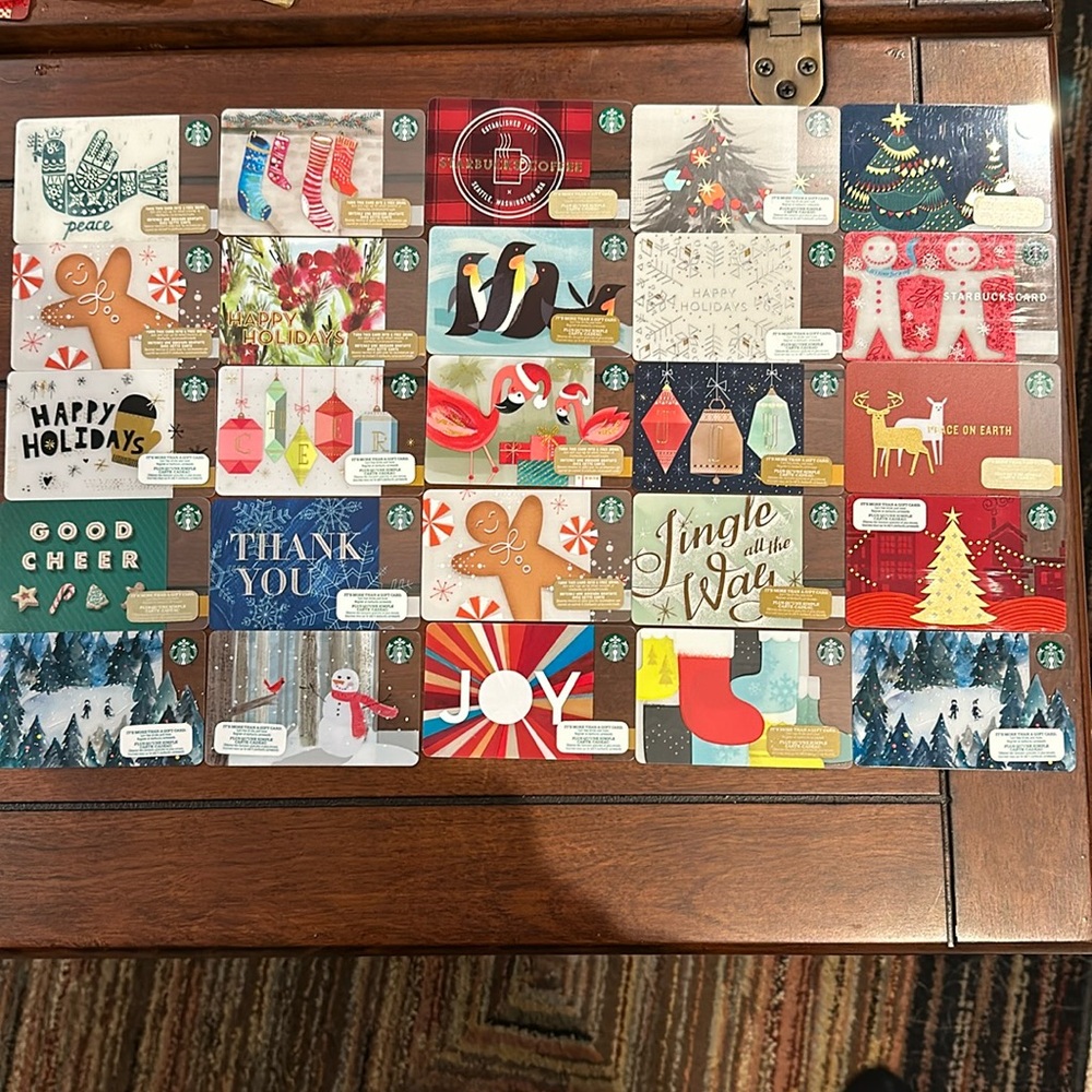 Christmas Starbucks gift cards